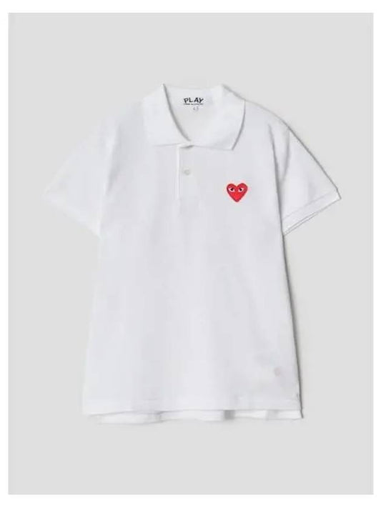 Women s Red Heart Waffen Polo T shirt Blouse Southern White Domestic Product GM0023051274358 - COMME DES GARCONS PLAY - BALAAN 1