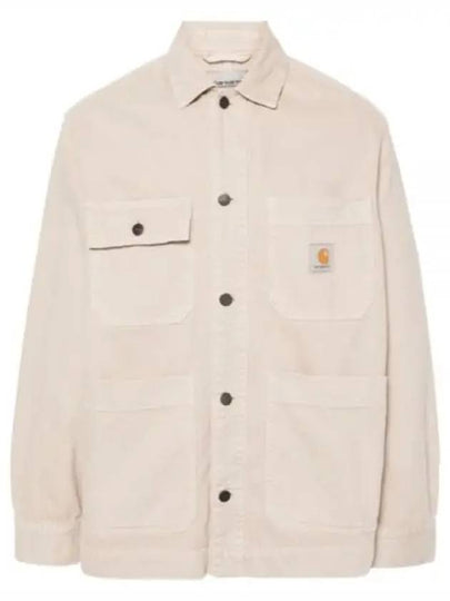 Garrison Logo Patch Cotton Shirt Jacket Beige - CARHARTT WIP - BALAAN 2