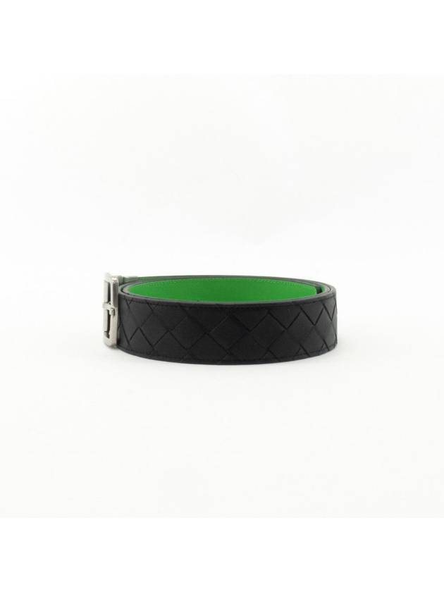 Intrecciato Reversible Leather Belt Black Parakit - BOTTEGA VENETA - BALAAN 4