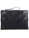 Intrecciato Weaving Strap Clutch Bag Black - BOTTEGA VENETA - BALAAN 2