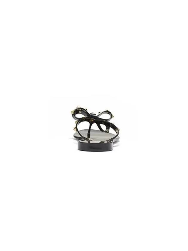 Valentino 5W2S0552 PVS 0NO S0552 Rockstud Ribbon Thong Flip Flop Slippers - RED VALENTINO - BALAAN 5