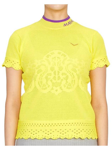 Golf Wear Women s Short Sleeve Knit MLW 3A AB04 YELLOW - MARK & LONA - BALAAN 1