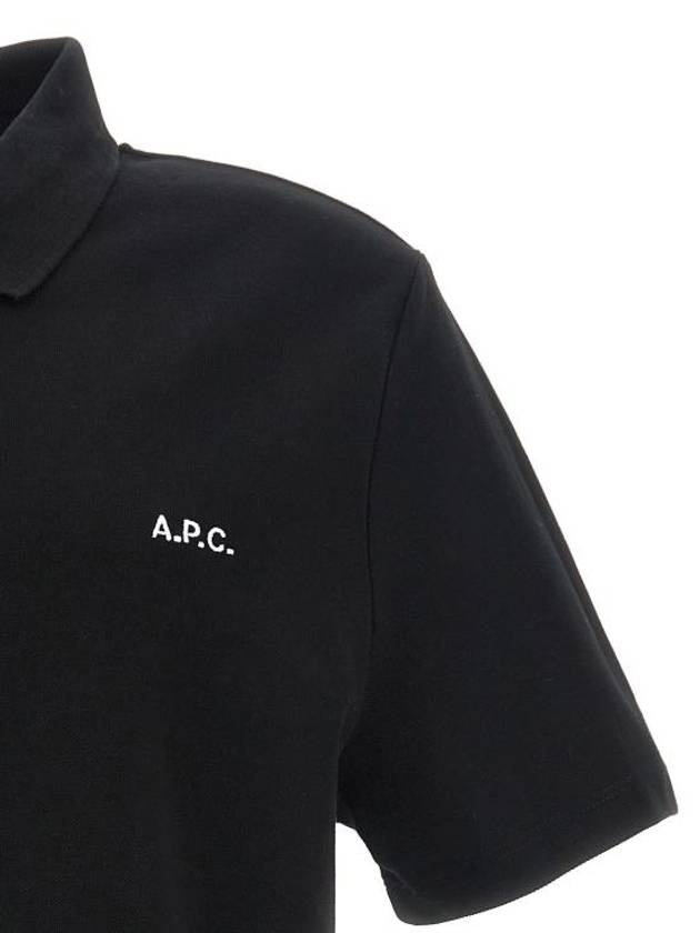 Carter Cotton Polo Shirt Black - A.P.C. - BALAAN 4