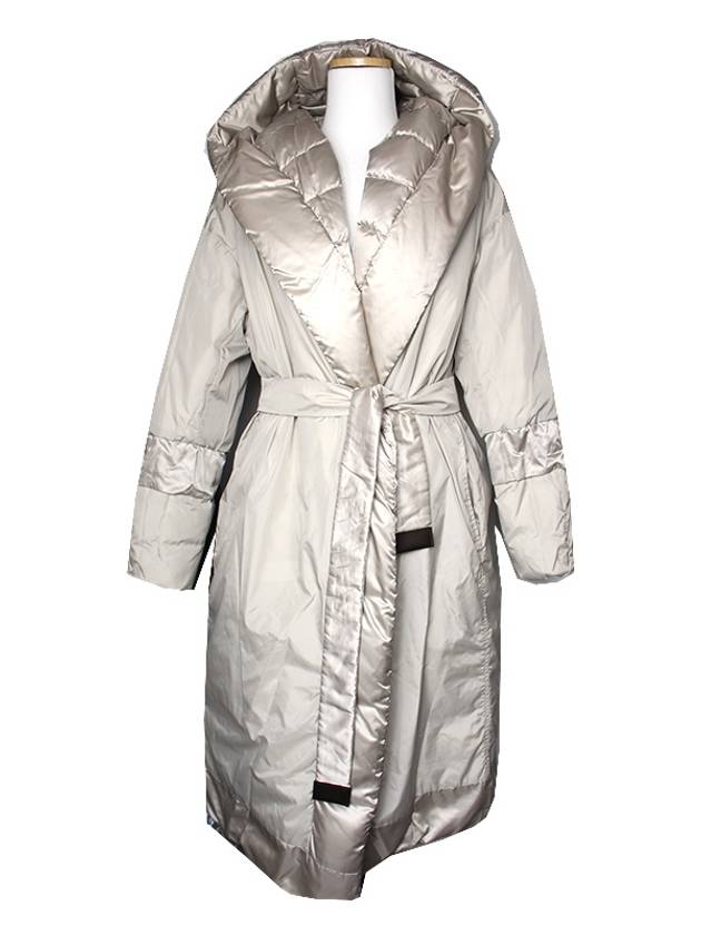 S Max Mara Reversible Light Gray Goose Down Hooded Padded Coat 55 66 - S MAX MARA - BALAAN 3