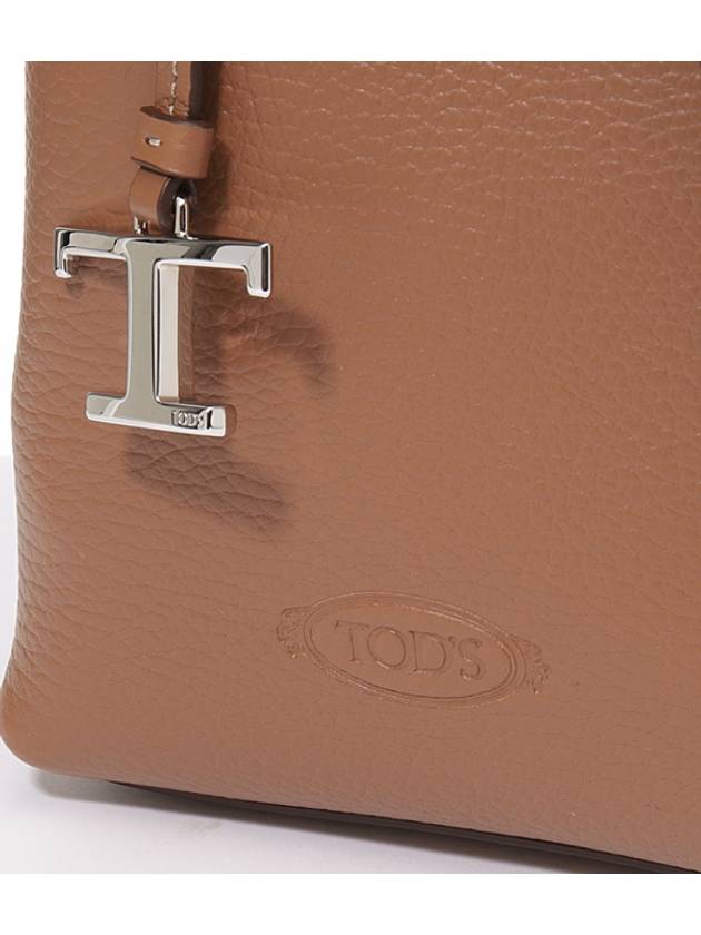 Micro Leather Mini Tote Bag Brown - TOD'S - BALAAN 4