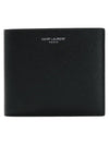 Logo East West Half Wallet Black - SAINT LAURENT - BALAAN 2