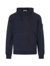 Wappen Patch Cotton Fleece Hoodie Navy - STONE ISLAND - BALAAN 2