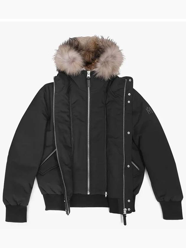 Dixon Nordic Tech Down Natural Fur Bomber Jacket Black - MACKAGE - BALAAN 4