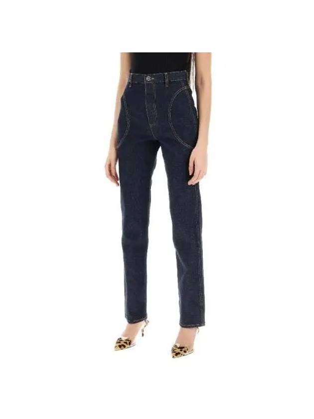 Denim Straight Pants AA9P02205T537516 Blue - ALAIA - BALAAN 5