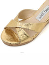 Python gold glitter wedge heel sandals shoes - JIMMY CHOO - BALAAN 7