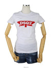 Logo Print Short Sleeve T-Shirt White - DSQUARED2 - BALAAN 3