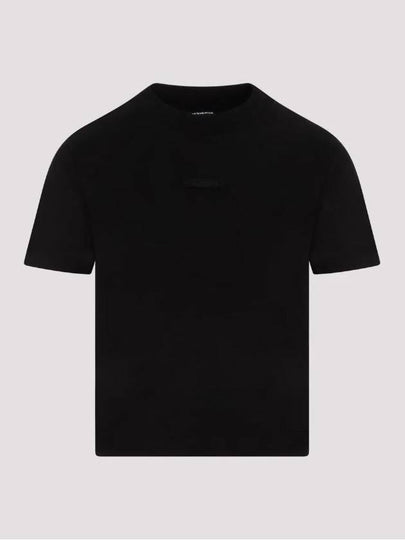 Jacquemus Le T Shirt Gross Grain Crop Short Sleeve Tee Black Women s - JACQUEMUS - BALAAN 2