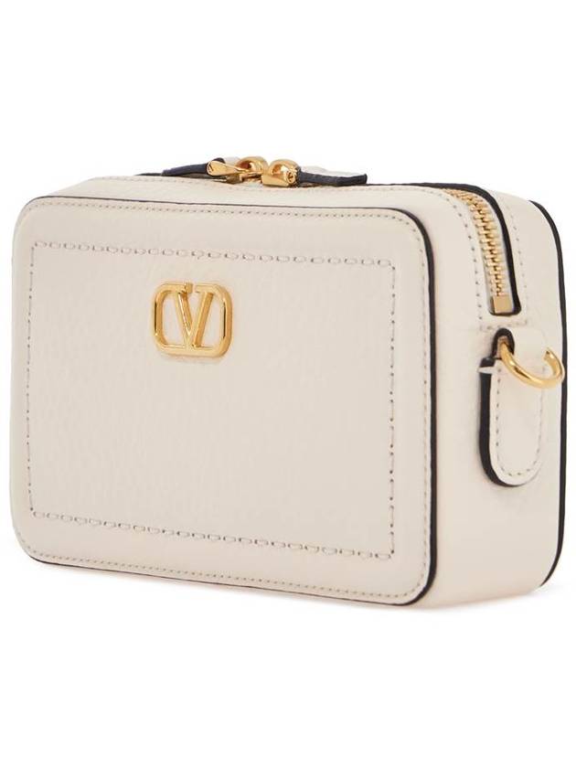 mini camera case in ivory leather with adjustable strap and golden details - VALENTINO - BALAAN 3