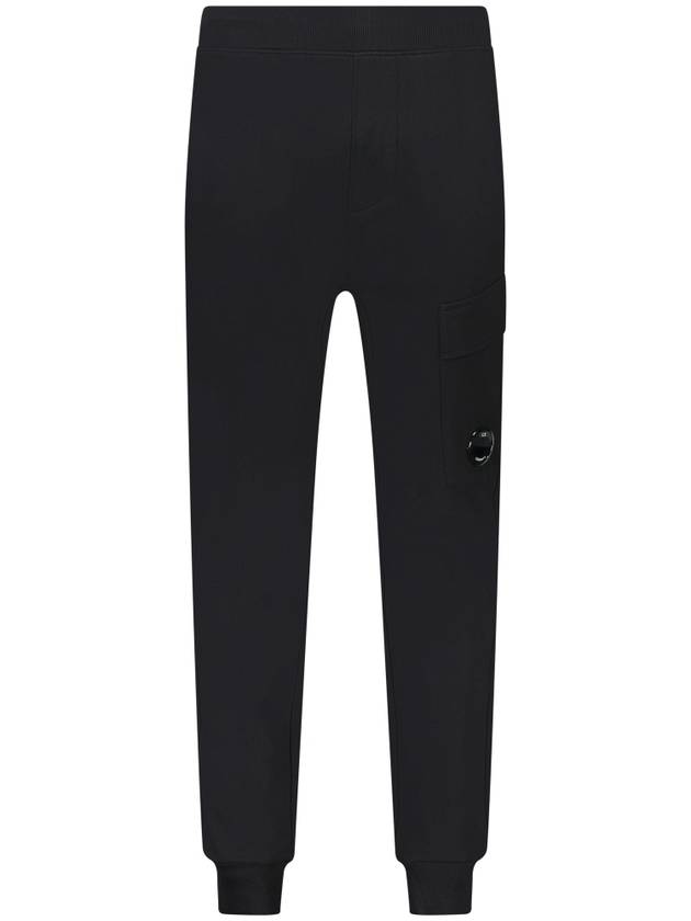 Diagonal Raised Fleece Track Pants Black - CP COMPANY - BALAAN 2