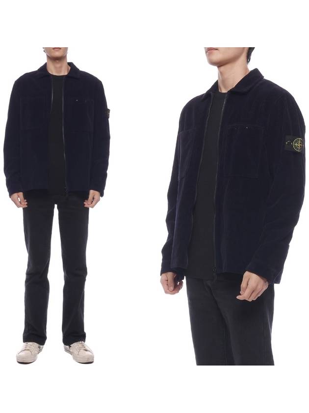 Wappen Patch Corduroy Cotton Long Sleeve Shirt Navy - STONE ISLAND - BALAAN 2