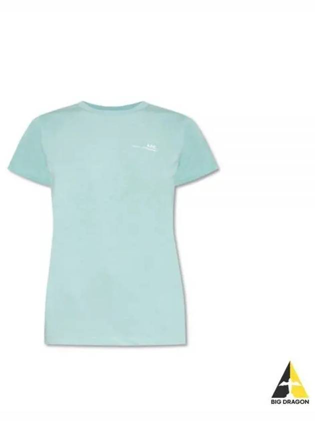 Women's Small Logo Short Sleeve T-Shirt Light Blue - A.P.C. - BALAAN 2