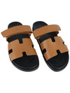 Chypre H Logo Calfskin Sandals Brown - HERMES - BALAAN 6