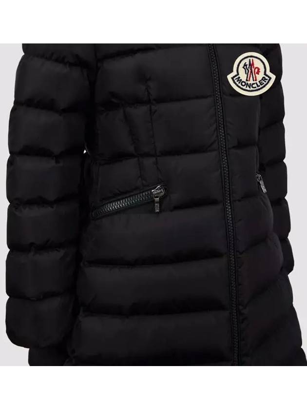 Kids Girls Charpal Long Padded Jacket Black 1C50210 54155 999 8A 10A - MONCLER - BALAAN 5