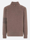 4-Bar Funnel Neck Pullover Knit Top Brown - THOM BROWNE - BALAAN 3