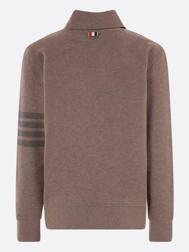 4-Bar Funnel Neck Pullover Knit Top Brown - THOM BROWNE - BALAAN 3