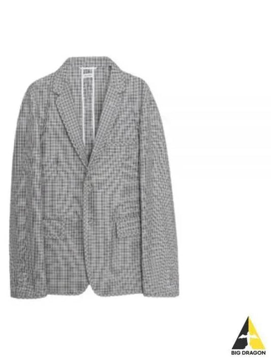 Unconstructed Seersucker Houndstooth Jacket Grey - THOM BROWNE - BALAAN 2