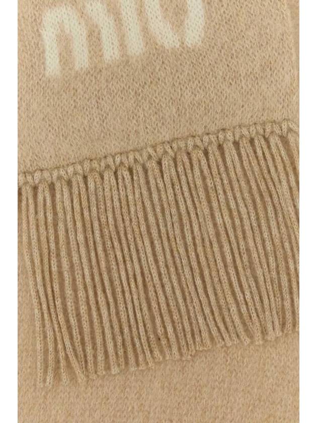 Logo Mohair Fringe Muffler Brown - MIU MIU - BALAAN 3