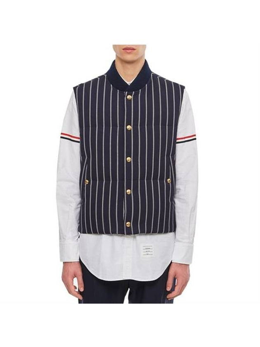 Stripe Downfill Vest Navy - THOM BROWNE - BALAAN 1