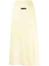 Logo Patch Long A-Line Skirt Yellow - FEAR OF GOD - BALAAN 1