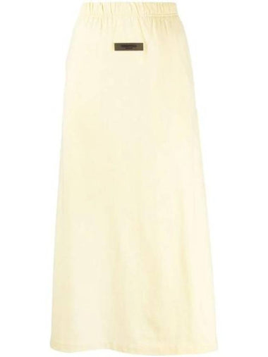 Logo Patch Long A-Line Skirt Yellow - FEAR OF GOD - BALAAN 1