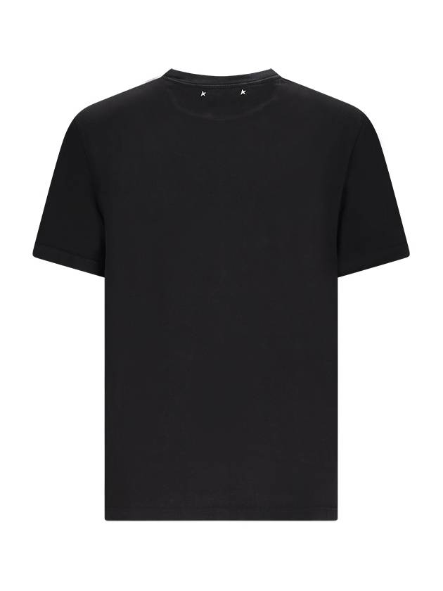 Embroidered Logo Crew Neck Short Sleeve T-Shirt Black - GOLDEN GOOSE - BALAAN 3