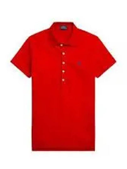 Women's Julie Embroidered Logo Short Sleeve Polo Shirt Red - POLO RALPH LAUREN - BALAAN 2