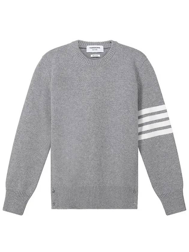 Women's 4 Bar Stripe Lobster Intarsia Merino Wool Knit Top Light Grey - THOM BROWNE - BALAAN 6