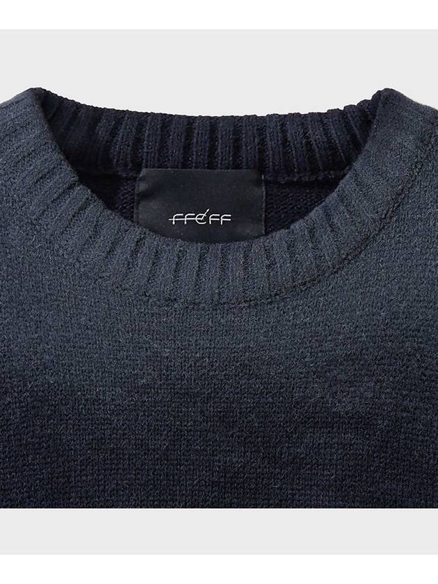 Vintage Washed E-Frog Round Pullover Navy - FFEFF STUDIO - BALAAN 7