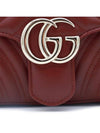 GG Marmont Small Leather Shoulder Bag Red - GUCCI - BALAAN 6