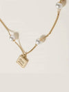 Faux pearl embellished metal pendant necklace 5IC127 2F89 F0SAJ - MIU MIU - BALAAN 2