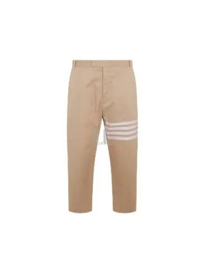 4 Bar Stripe Cotton Straight Pants Beige - THOM BROWNE - BALAAN 2