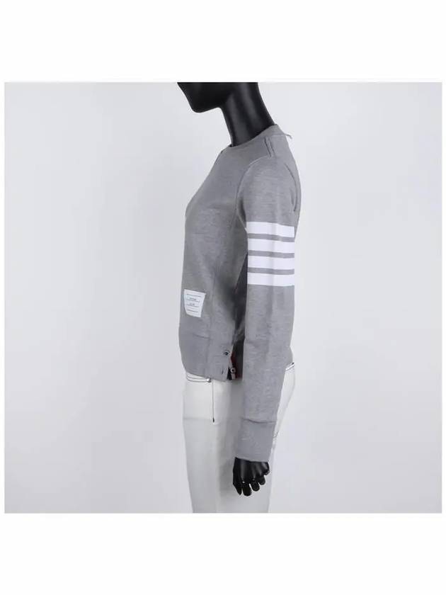 Engineered 4 Bar Stripe Loopback Jersey Knit Crewneck Sweatshirt Light Grey - THOM BROWNE - BALAAN 4