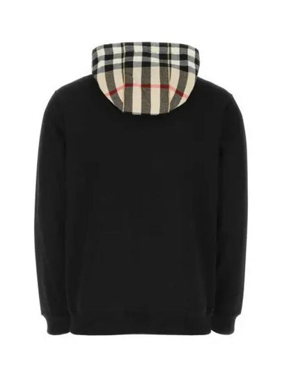 Check Hood Cotton Hoodie Black - BURBERRY - BALAAN 2