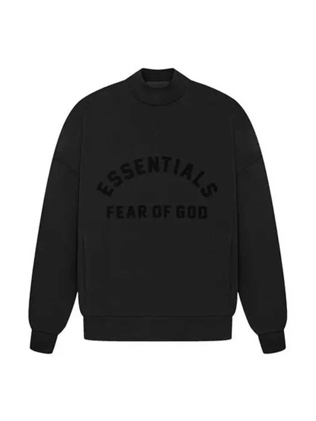 Logo Applique Mock Neck Sweatshirt Black - FEAR OF GOD ESSENTIALS - BALAAN 3