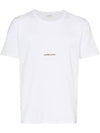 Men's Small Logo Short Sleeve T-Shirt White - SAINT LAURENT - BALAAN 2