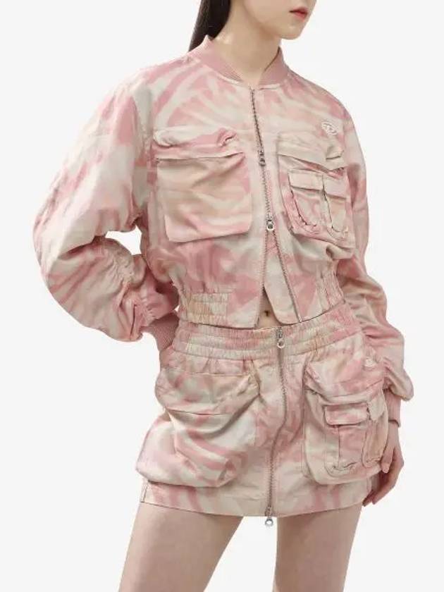 G Khlow Zebra Camo Twill Cargo Bomber Jacket Pink - DIESEL - BALAAN 2