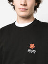 Boke Flower Embroidered Logo Cotton Sweatshirt Black - KENZO - BALAAN 6