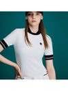 WOMEN SLIM-FIT DOUBLE COLLAR T-SHIRT WHITE - MEASPHERA - BALAAN 3