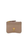 ADC Heart Stud Card Holder Beige USL105AL00362811 - AMI - BALAAN 1