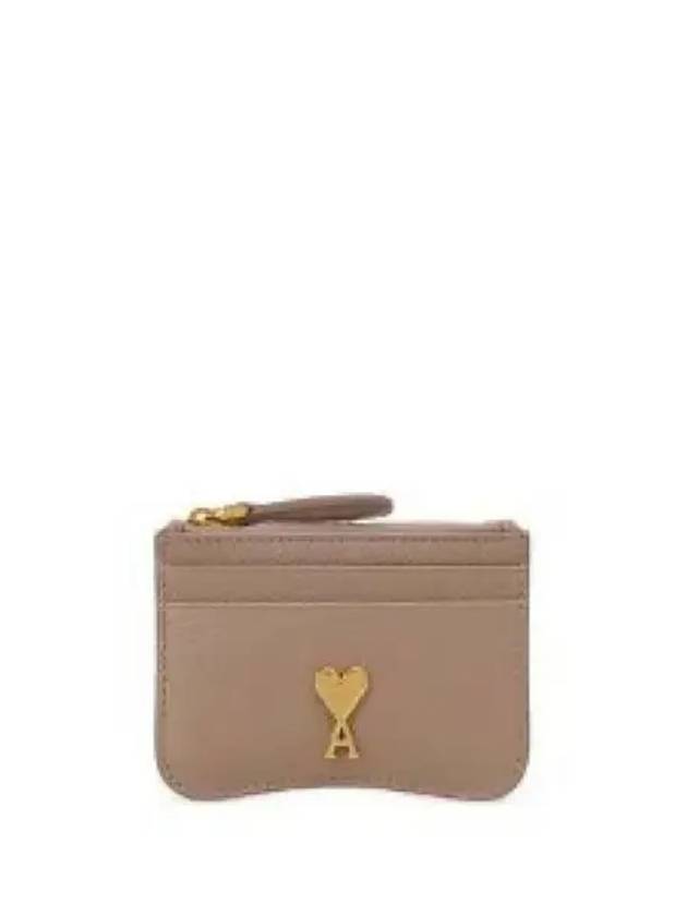 ADC Heart Stud Card Holder Beige USL105AL00362811 - AMI - BALAAN 1