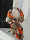 GG Flower Square Silk Scarf - GUCCI - BALAAN 4