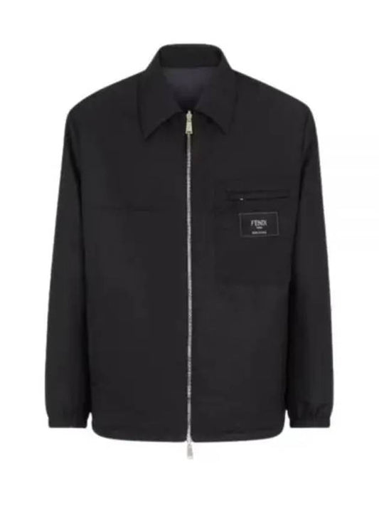 nylon reversible zip-up jacket black - FENDI - BALAAN 2