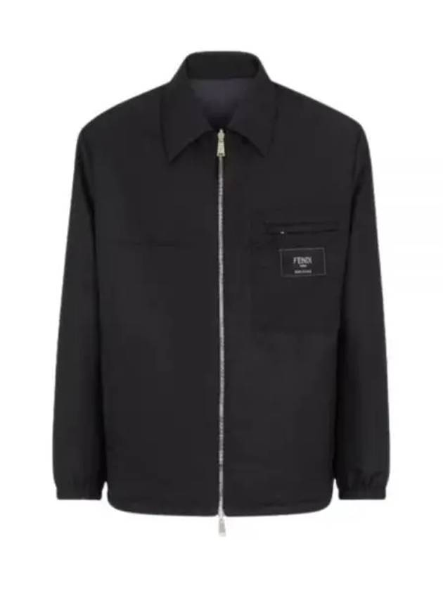 Nylon Reversible Zip-Up Jacket Black - FENDI - BALAAN 2