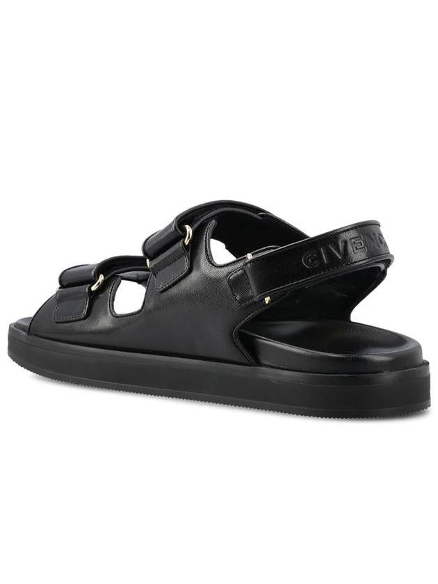 4G Strap Leather Flat Sandals Black - GIVENCHY - BALAAN 4