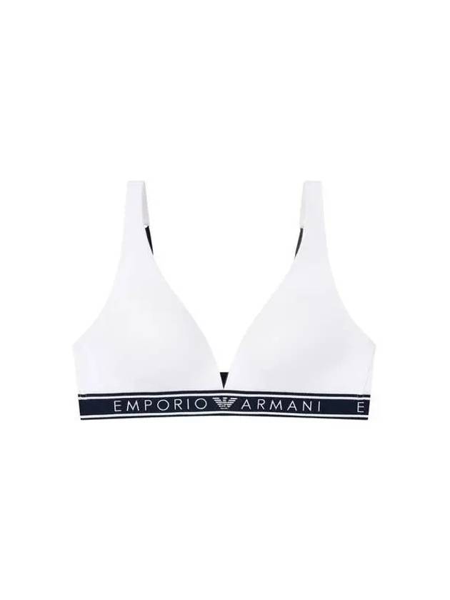 UNDERWEAR Women's Logo Banding Padded Deep Triangle Bra White 271044 - EMPORIO ARMANI - BALAAN 1